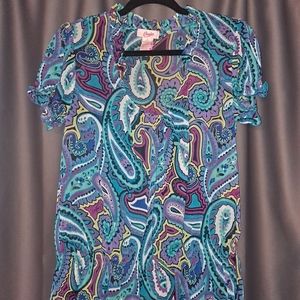 Jewel colored sheer blouse by Candies